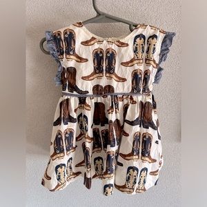 Pink Chicken Nell Cowboy Boots Baby Girl Dress, 3-6 Months